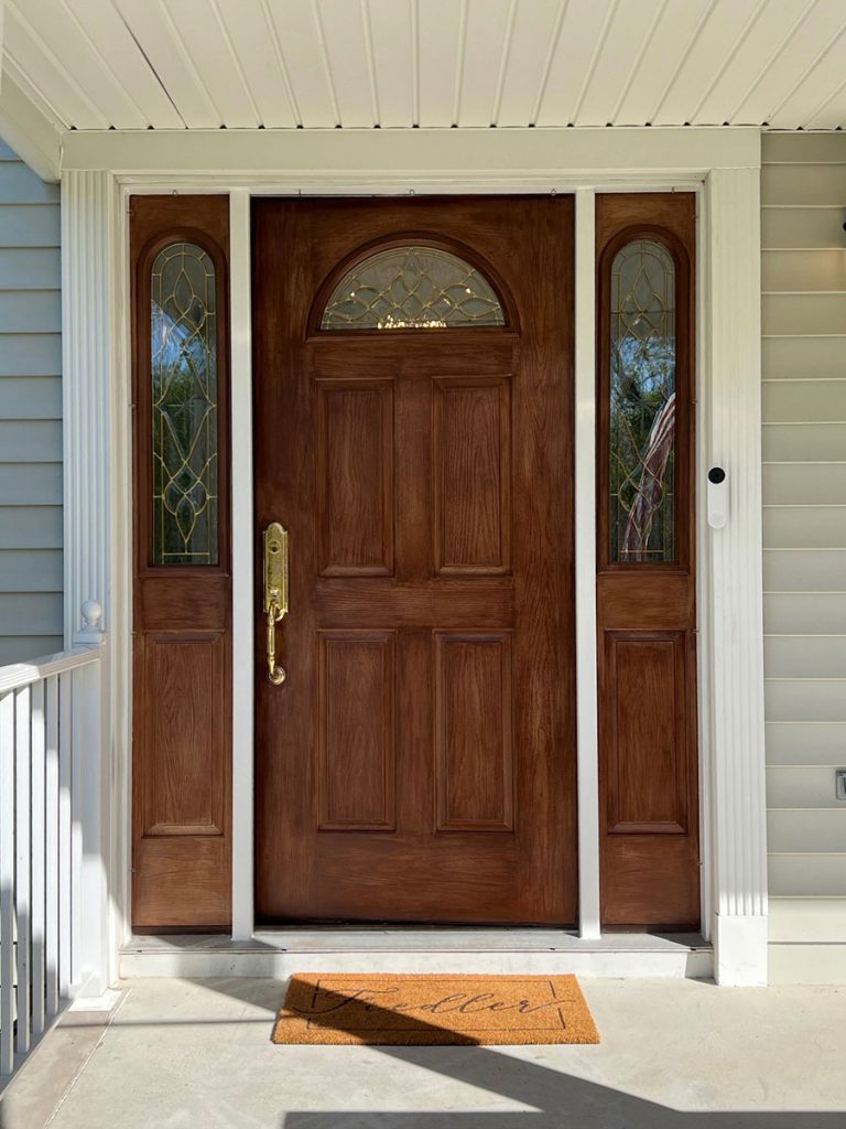 front door staining after