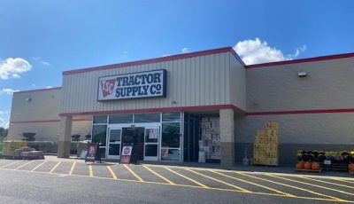 View of Tractor Supply Company's storefront in Seaford, DE, after completed painting project by CertaPro Mount Laurel