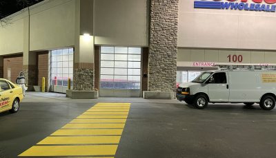 Costco exterior after CertaPro Mount Laurel painted a walkway