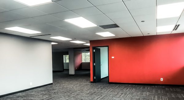 Open space in office Interior after CertaPro Mount Laurel Painting Project - Angle 2