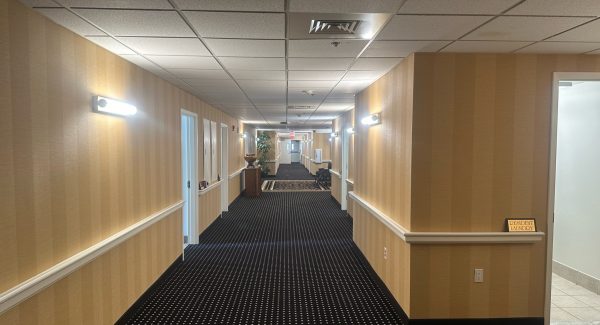 assisted living facility repainted hallway