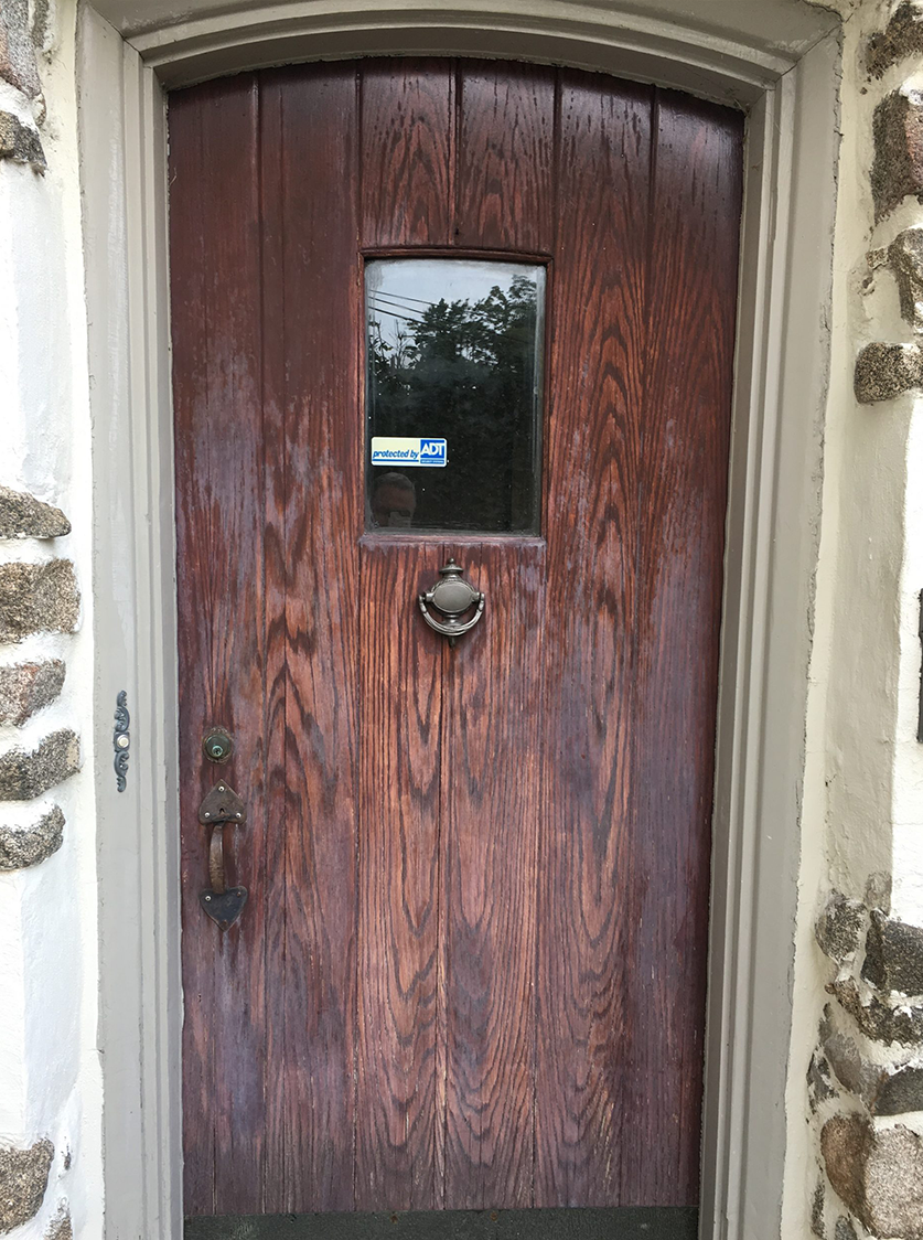 Natural Wood Door Restained Before