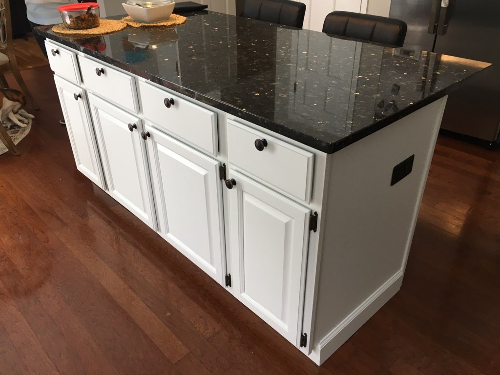center island after cabinet repainting