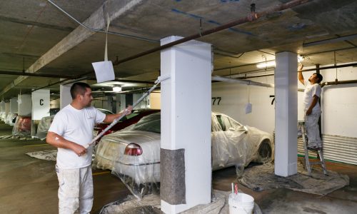 Hundreds of Concrete Columns to Paint!