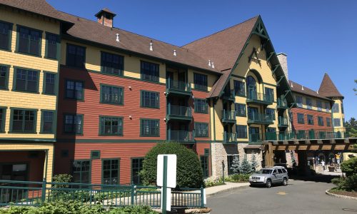 The main entrance to the hotel