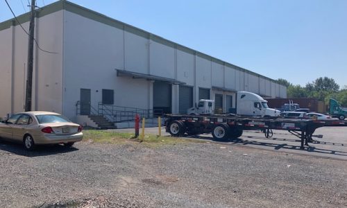 The front side of the warehouse