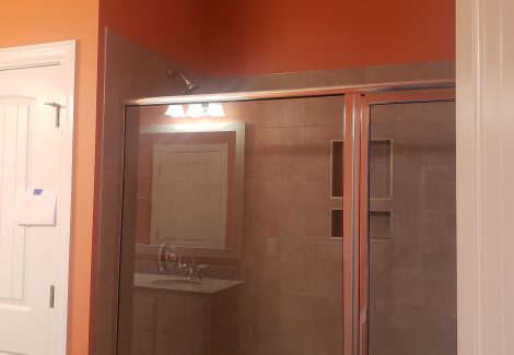 Dark Orange Bathroom