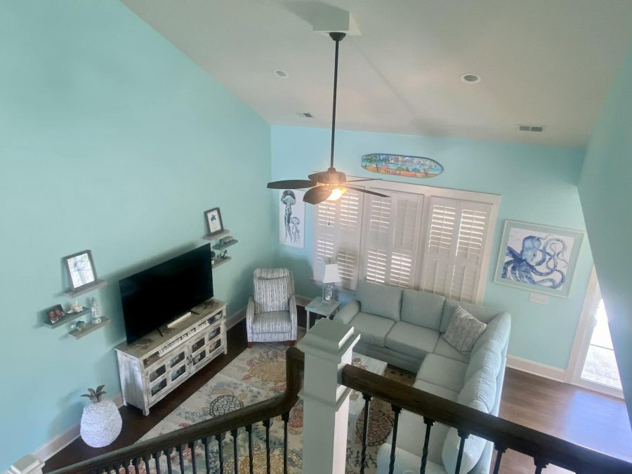 light blue interior painting project for first floor of residential home Preview Image 4