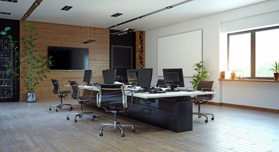 Commercial interior painting dark interior office