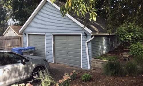 Gray and Blue Garage