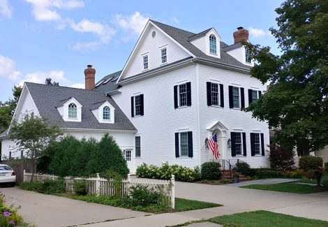 white siding exterior