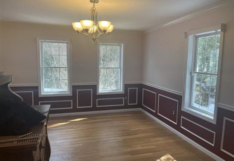 Dining Roon Tan and Burgundy Interior Painting