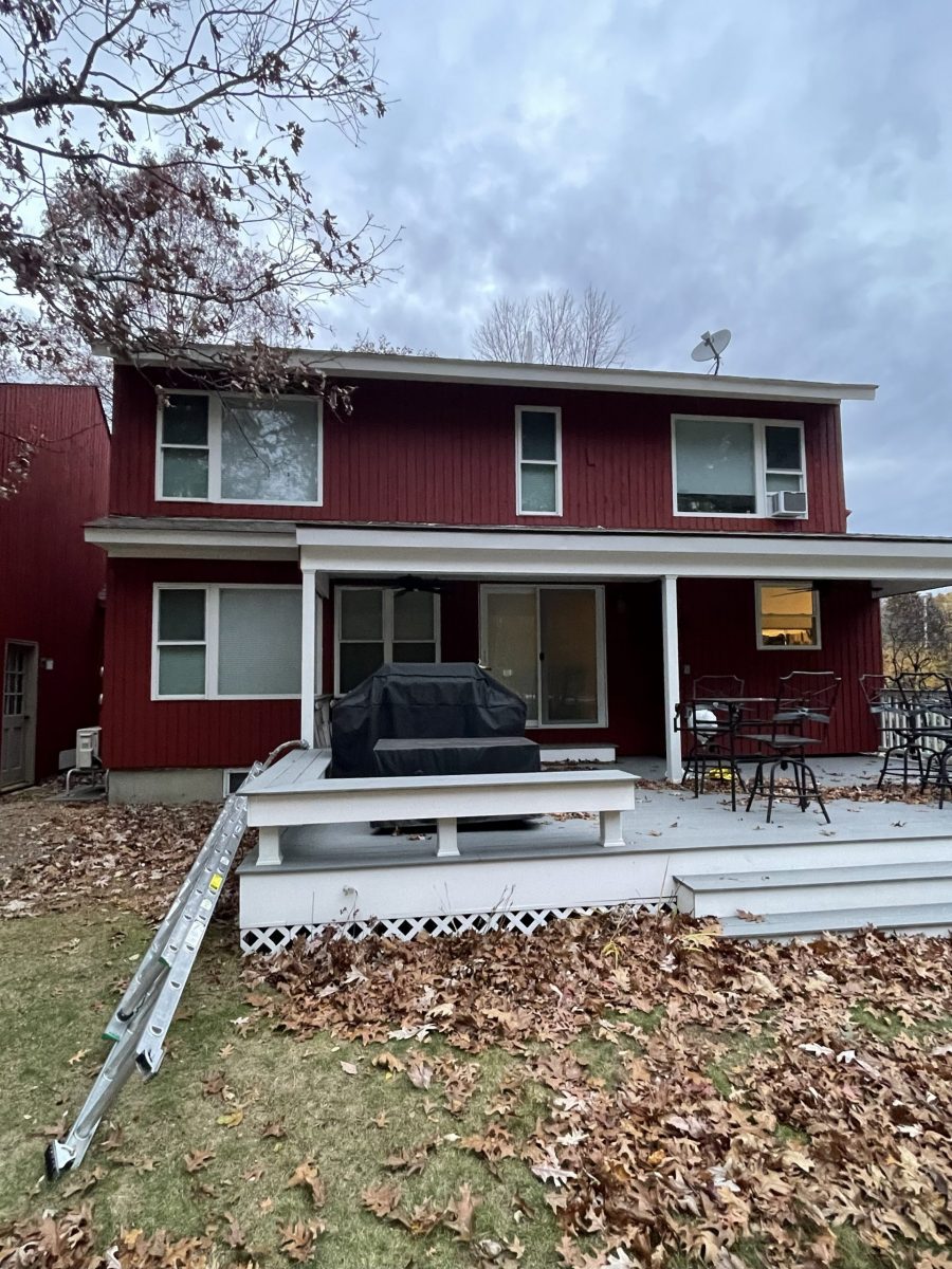 Red exterior house painting back of home Preview Image 3