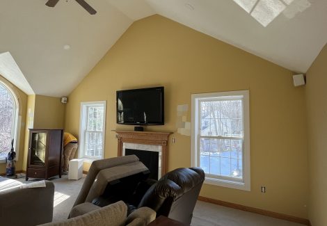 before family room interior painting