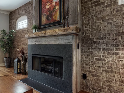 Black Stained Fireplace