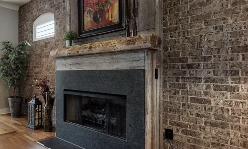 Black Stained Fireplace
