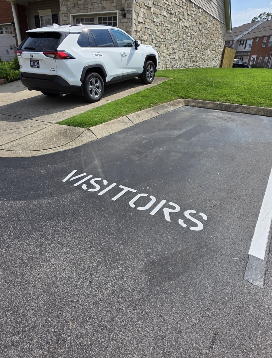 residential parking lot with fresh striping Preview Image 3