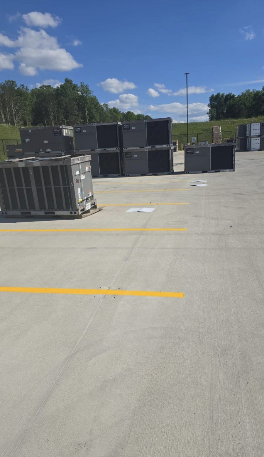 loading area lot with fresh painted striping and hvac equipment Preview Image 1