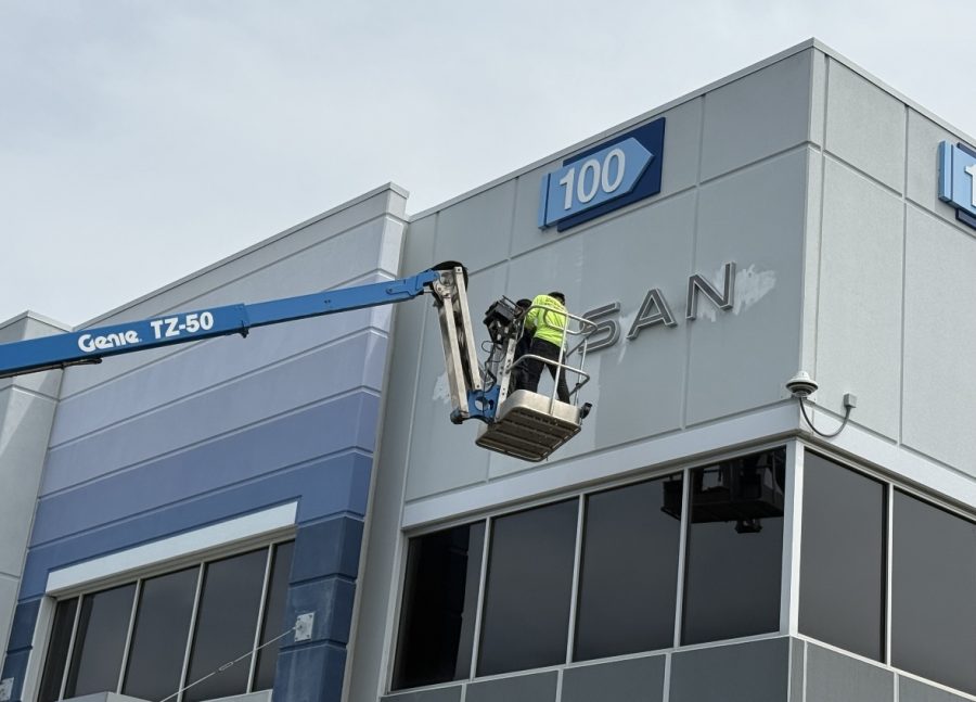 exterior paint project using lift for nissan dealer in Preview Image 1