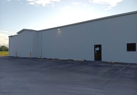 painted warehouse exterior