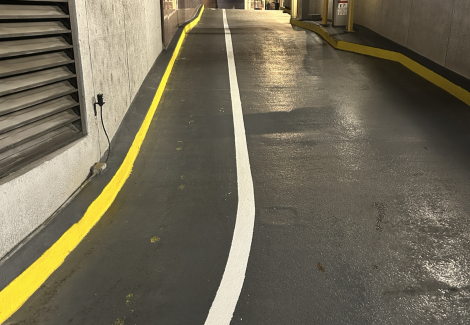 parking garage with restriping