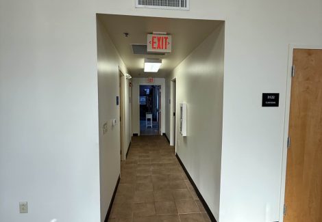 hallway with white walls
