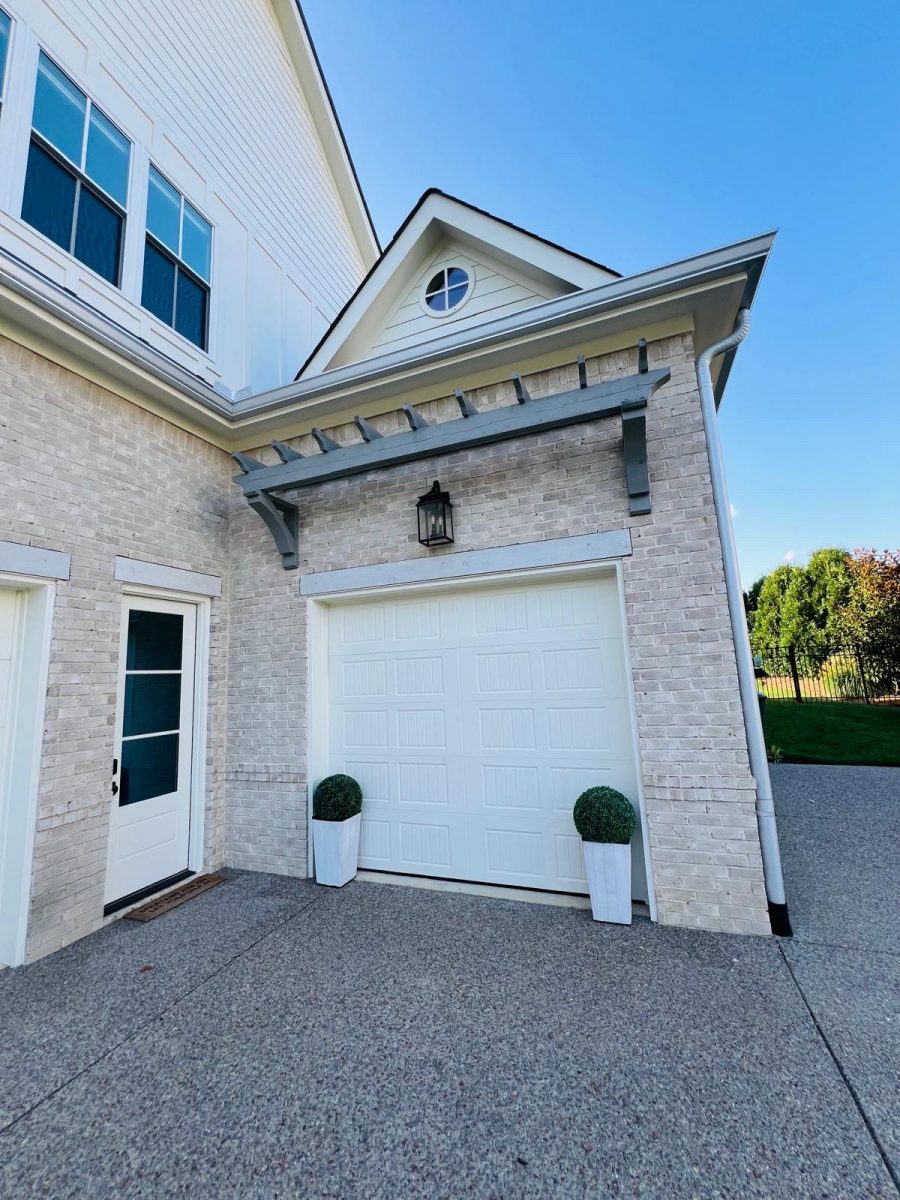 white garage door with planters Preview Image 6