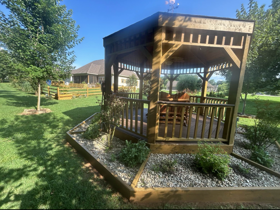 sealed wooden gazebo outside of home Preview Image 7