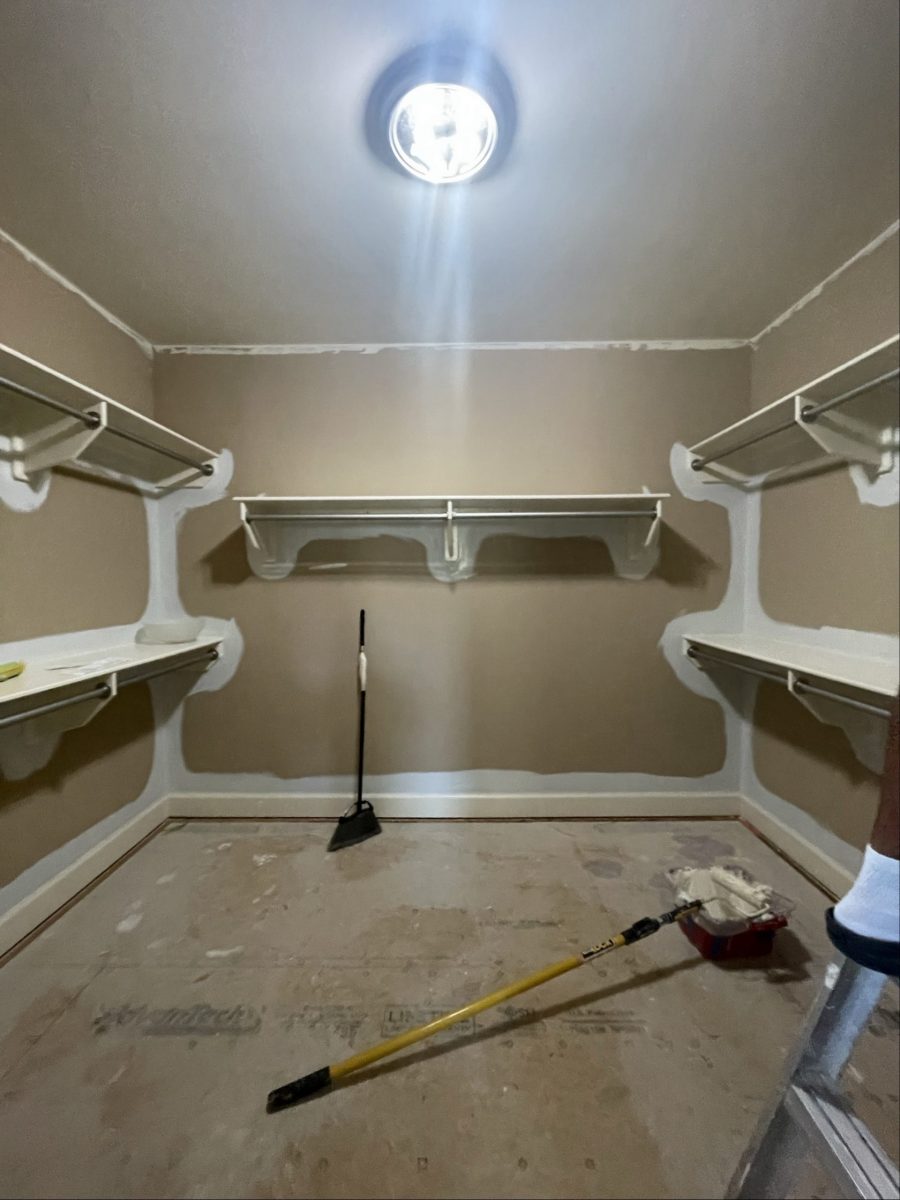 walk-in closet with primer spots before repaint Preview Image 8