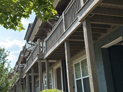 raised wooden balcony