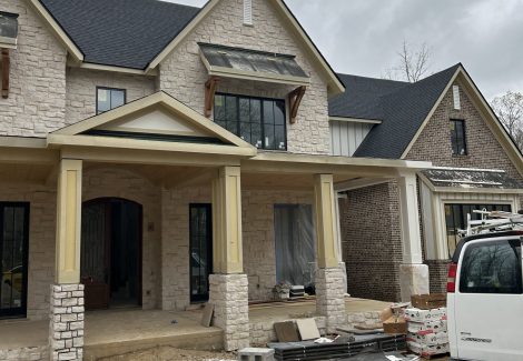 exterior of house during painting project