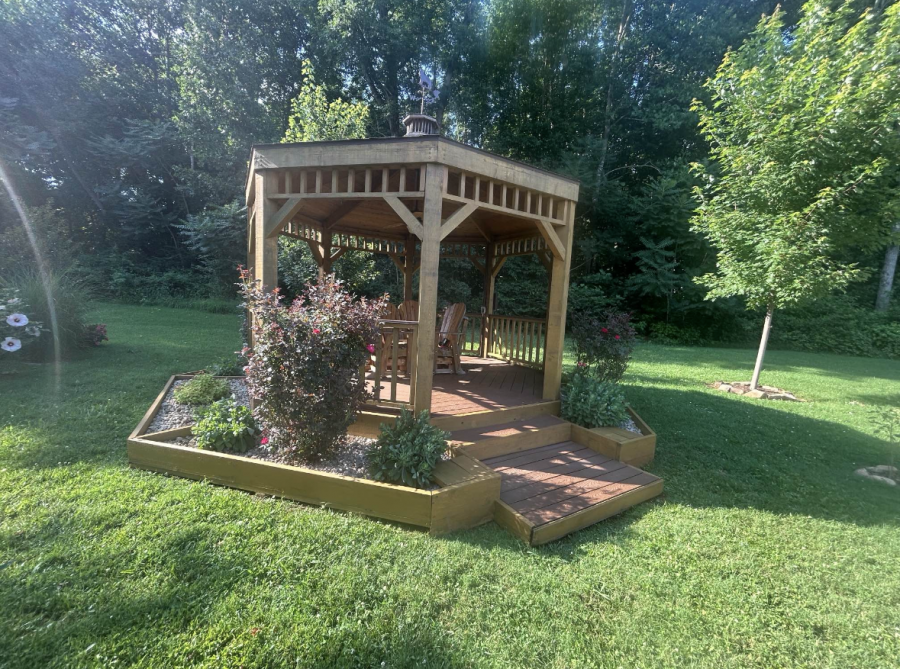 sealed wooden gazebo outside of home Preview Image 6