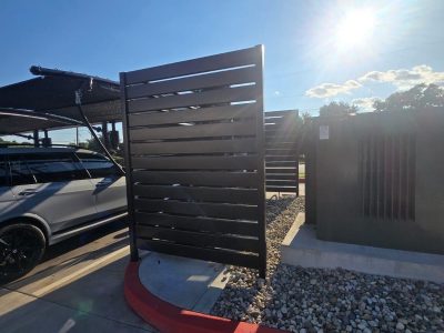 black painted equipment screen