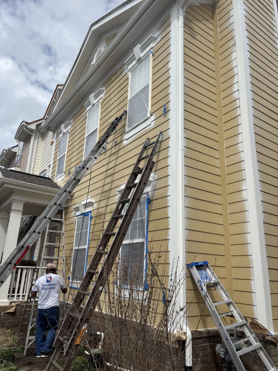 painters working on ladders outside townhouse Preview Image 3