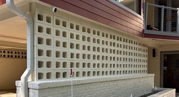 off white painted brick garden wall