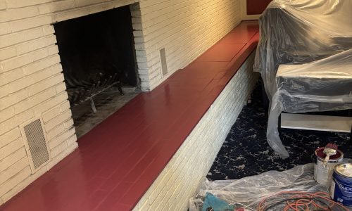 Interior - Brick Fireplace