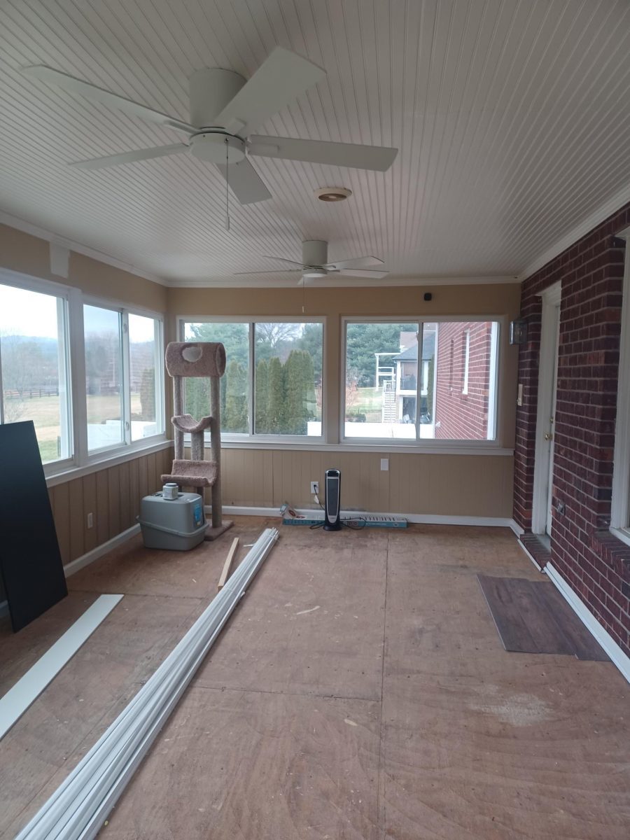 sunroom before flooring install Preview Image 1