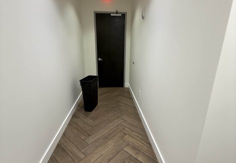 medical spa hallway painted white