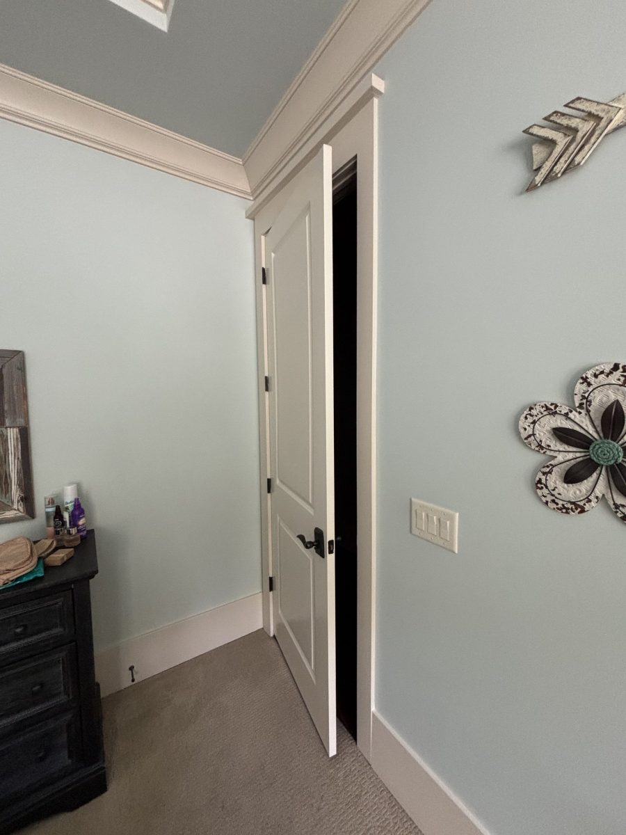 white interior door with pale blue walls Preview Image 1