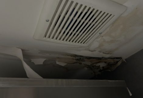 water damage on drywall ceiling