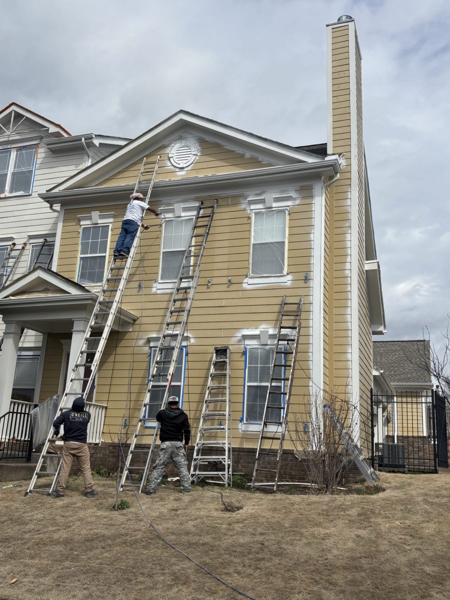 painters working on ladders outside townhouse Preview Image 4