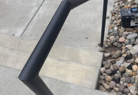 black painted handrail