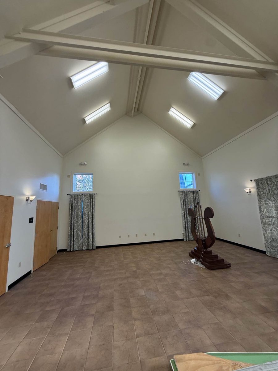 wooden structure in empty white room Preview Image 2