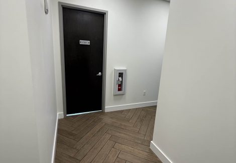 medical spa hallway painted white