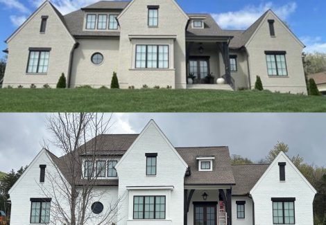 before and after of painted house exterior