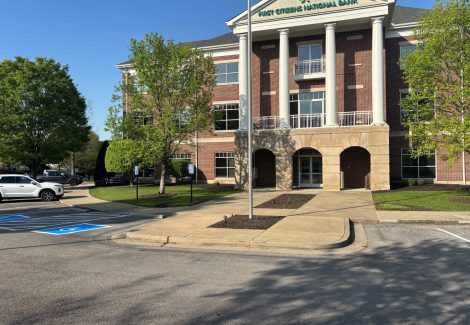 bank and parking lot