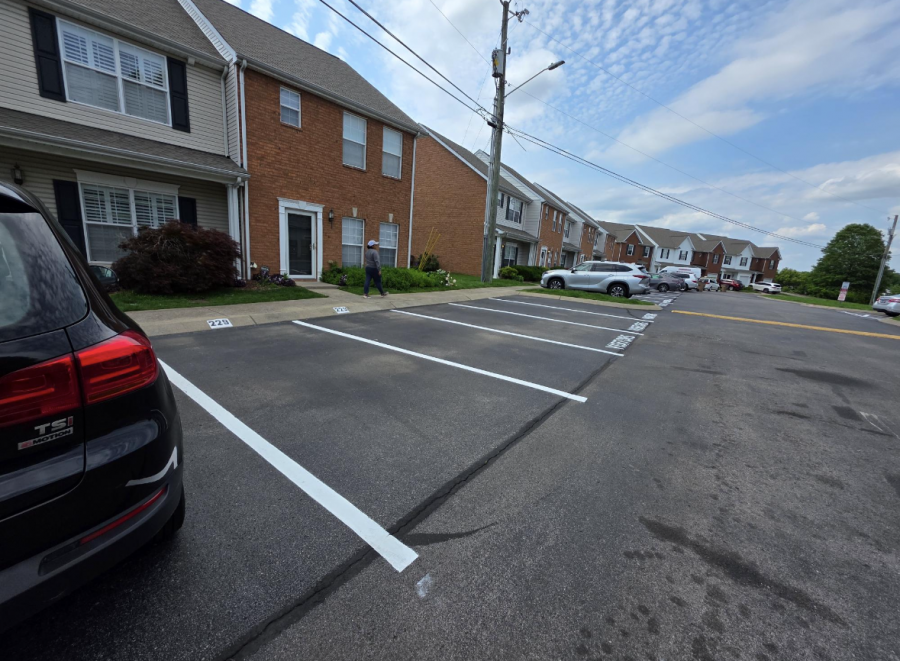 residential parking lot with fresh striping Preview Image 5