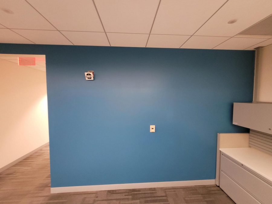 blue painted wall in office Preview Image 1