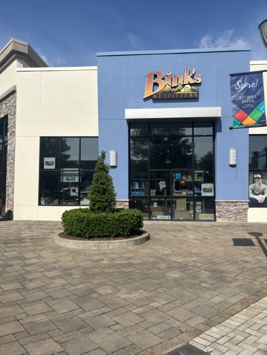 painted exterior storefront of mall