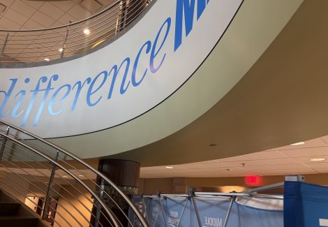 spiral staircase atrium before repaint